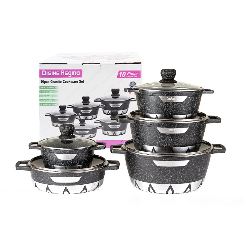 10-piece aluminum pot (flame type) bakelite cover bead