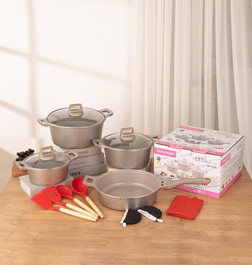 13-piece aluminum pot set (small diamond type)